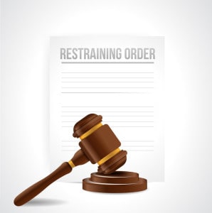restraining order with gavel